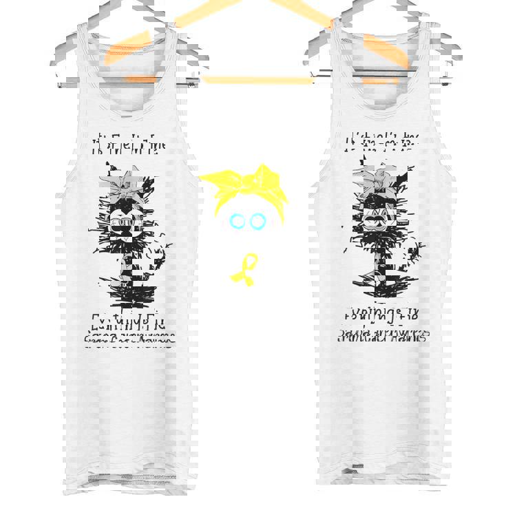 黒猫大丈夫だよ元気だ肉腫啓発 タンクトップ