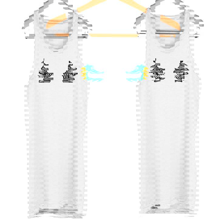 龍 ドラゴン 顔 対称 ポップアート 和風ユニークデザイン タンクトップ