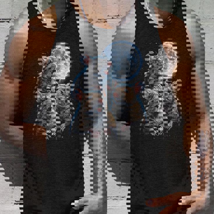 3 マウス 月 3 匹のネズミ 面白い げっ歯類 恋人 ユーモア 空 夜 長袖tシャツ タンクトップ 彼への贈り物