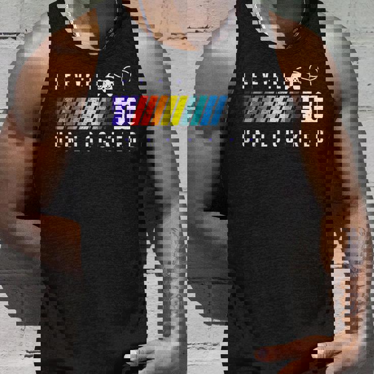 50歳の誕生日 ゲーマーボーイまたはゲーマーガール レベル50 アンロック タンクトップ 彼への贈り物