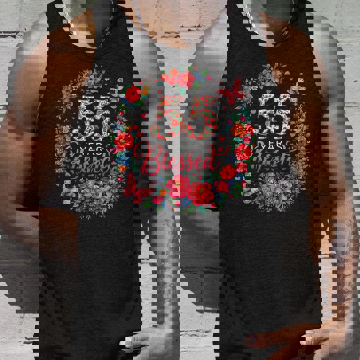 55 Years Blessed 55歳 フローラル 55歳の誕生日プレゼント タンクトップ 彼への贈り物