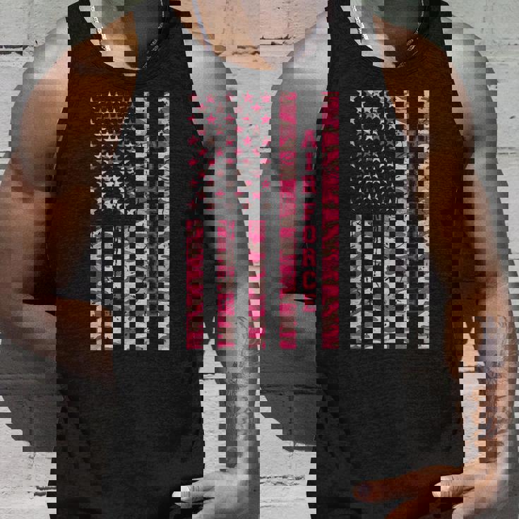 Air Force Military Branch Aviation Pink Camo USA Flag Tank Top Gifts for Him