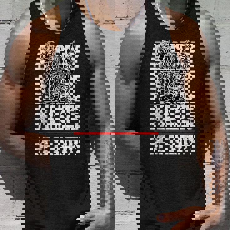 Angry Music Make Me Happy Heavy Metal Metalheads タンクトップ 彼への贈り物