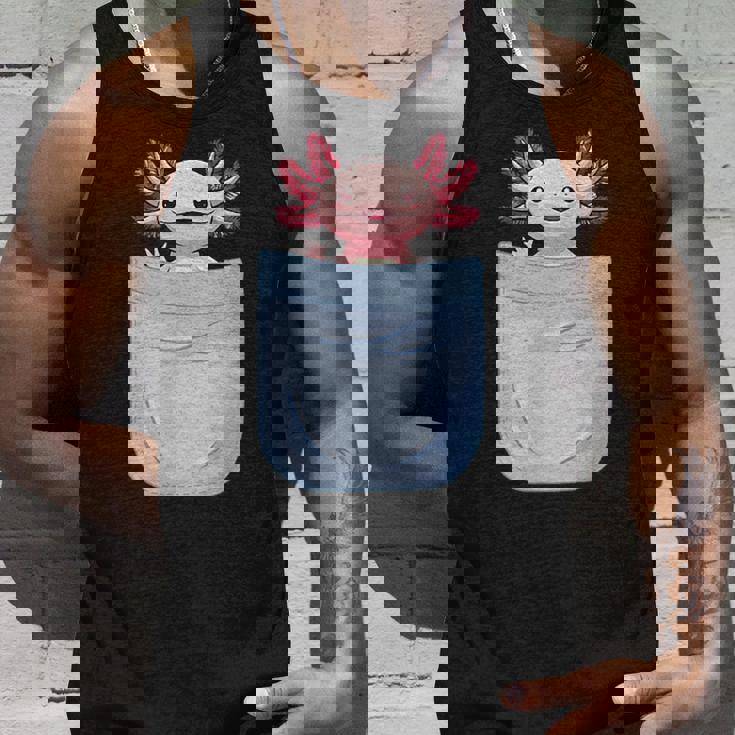 Axolotl ポケットに入った魚 両生類 ペット ホワイト アホロートル トカゲ タンクトップ 彼への贈り物