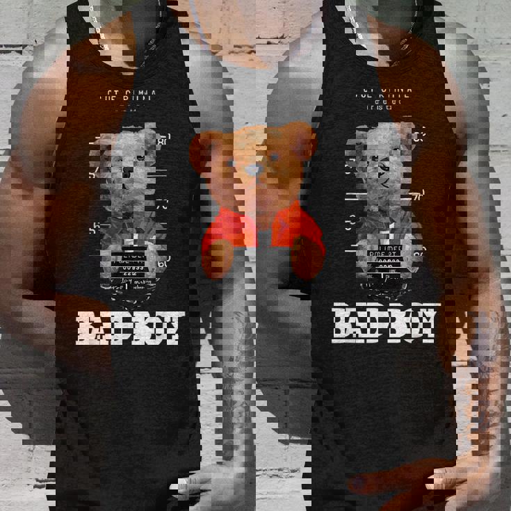 Bad Boy Teddy Bear Graphic tyle Fun タンクトップ 彼への贈り物