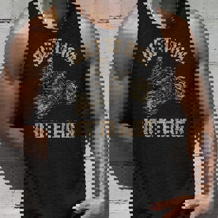 Built To Ride Not To Rust Biking Fathers Day Biker Tank Top Gifts for Him