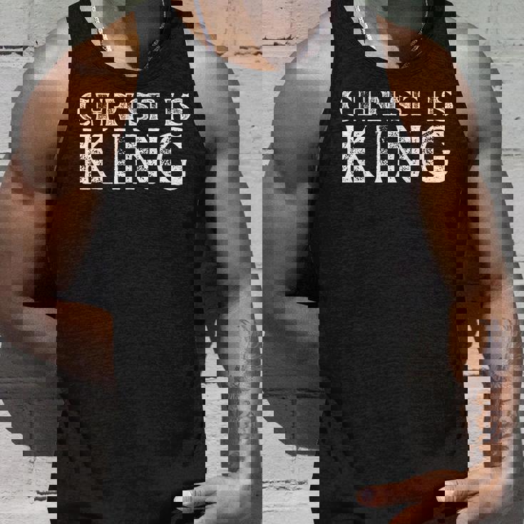 Christ Is King 忠実なキリスト教信者・崇拝者 タンクトップ 彼への贈り物