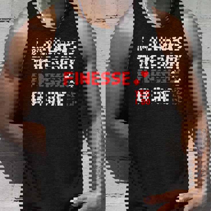 Contract Bridge Take Every Finesse カードゲームプレーヤー タンクトップ 彼への贈り物