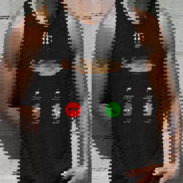 Fih Calling Accept Or Decline 面白い釣りミーム フィッシャーマン タンクトップ 彼への贈り物