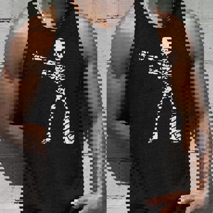 Floss Dance Flossing ダンス 足の骨折 石膏ギプス スケルトン ハロウィーン タンクトップ 彼への贈り物