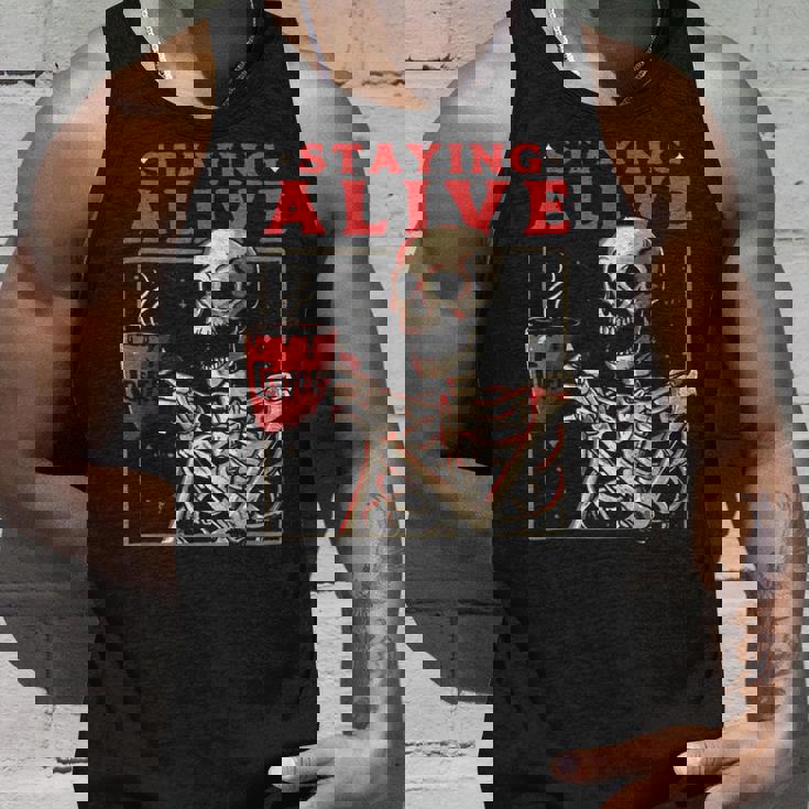 kulltaying Alive スケルトン ドリンクコーヒー タンクトップ 彼への贈り物