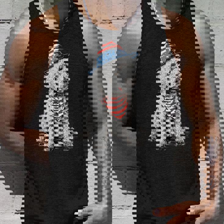 Goldendoodle 7月4日 愛国的 ゴールデンドゥードル 犬 タンクトップ 彼への贈り物