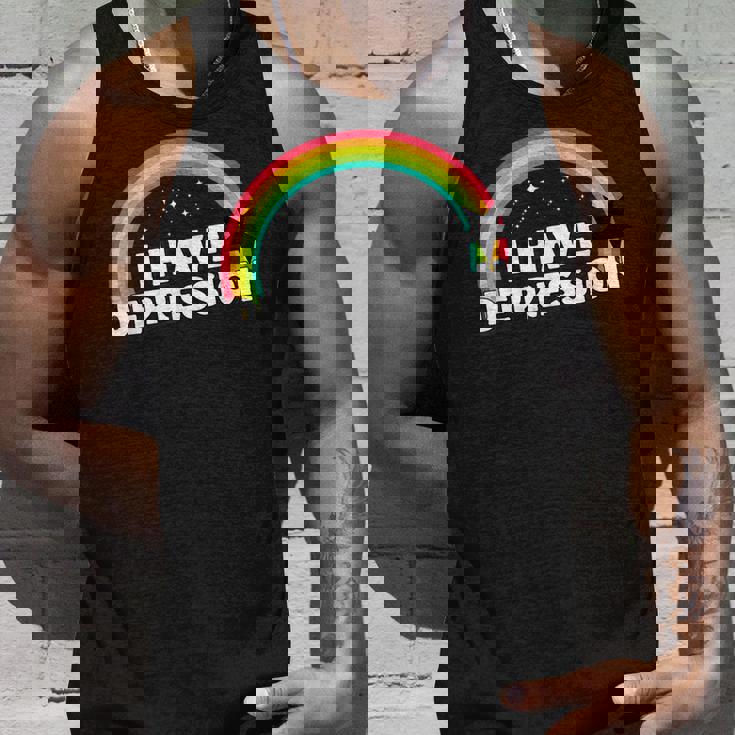 I Have Depression 面白いメンタルヘルスリマインダーギフト タンクトップ 彼への贈り物