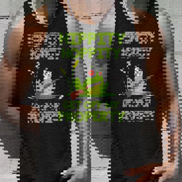 Hippity Hoppity Get Off My Property 面白いカエルミームギフト タンクトップ 彼への贈り物