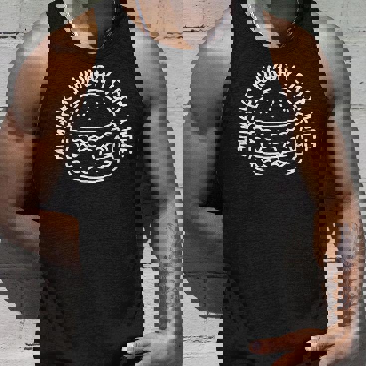 Hungry For Life 賢いハンバーガーデザイン タンクトップ 彼への贈り物