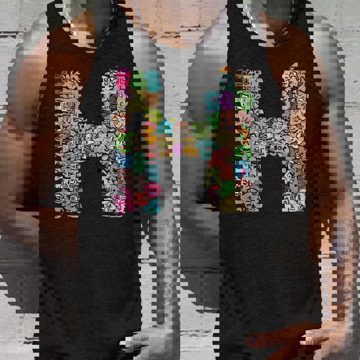 Hモンスターズ アルファベットネーム イニシャル キュート モノグラム タンクトップ 彼への贈り物