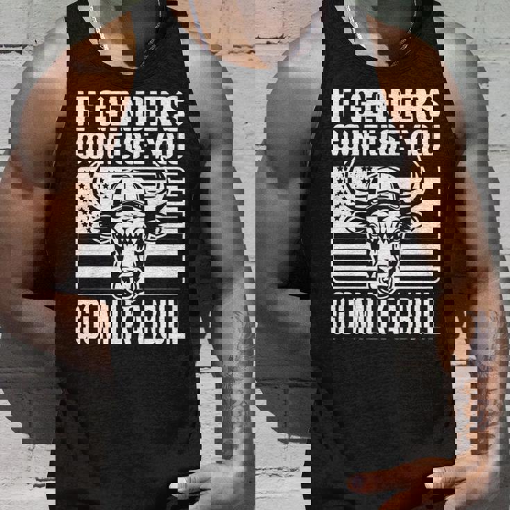 If Genders Confuse You Go Milk A Bull Usa 国旗 アメリカ 長袖tシャツ タンクトップ 彼への贈り物