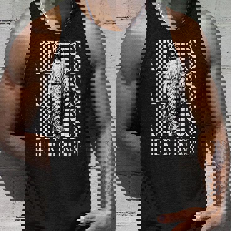 Jesus He Is Risen クリスチャン 復活 救世主 信仰 イースター タンクトップ 彼への贈り物