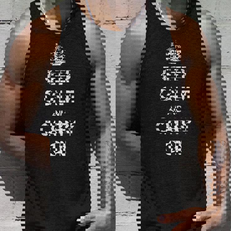 Keep Calm And Carry On ヴィンテージポスタープリント レトロ タンクトップ 彼への贈り物