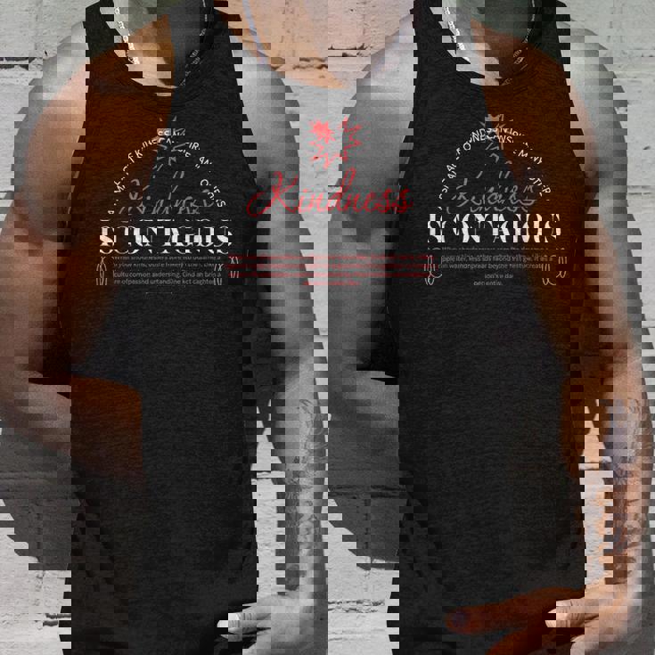 Kindness Is Contagious アーバンタイポグラフィストリートウェア タンクトップ 彼への贈り物