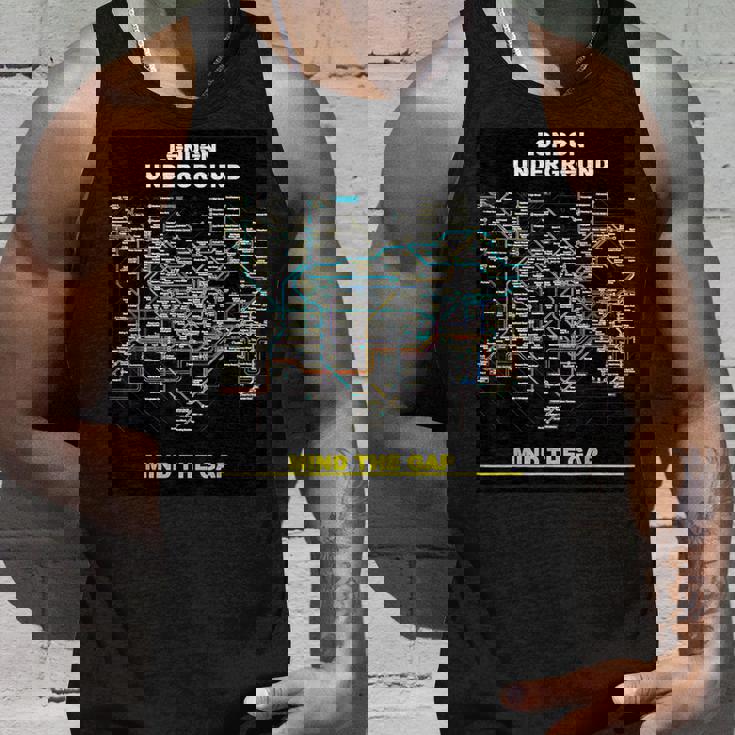 London Underground Mind The Gap Map England Uk 電車管 タンクトップ 彼への贈り物