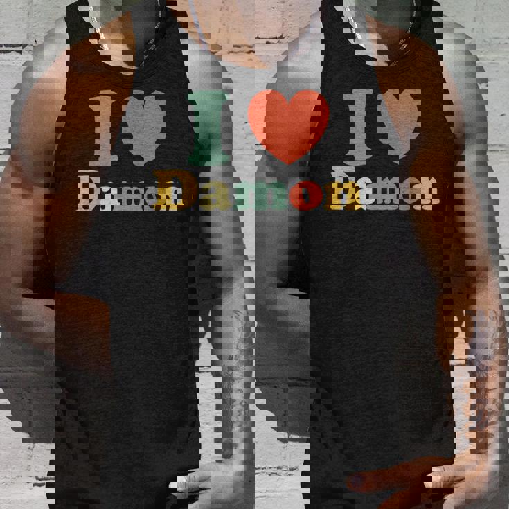 I Love Damon I Heart Damon レッド ハート バレンタイン タンクトップ 彼への贈り物