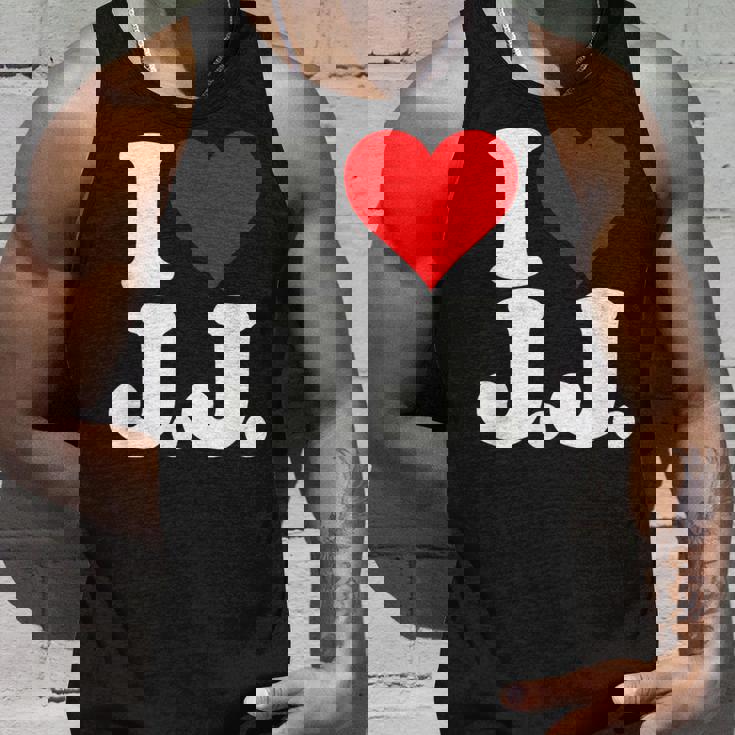 I Love Heart JJ Jj J J イニシャル タンクトップ 彼への贈り物