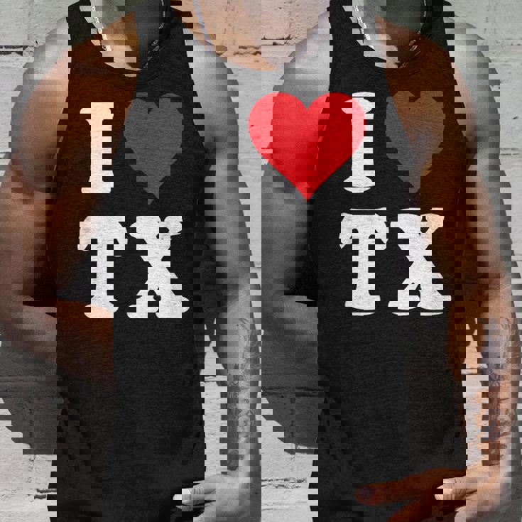 I Love Tx Initials I Heart TX First Last NameX タンクトップ 彼への贈り物