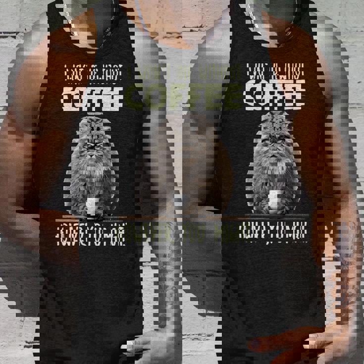 Pallas Catコーヒー愛好家のための朝の不満 マヌルネコ 長袖tシャツ タンクトップ 彼への贈り物