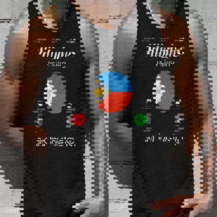 Philippines Is Calling And I Must Go フィリピン国旗シャツ タンクトップ 彼への贈り物