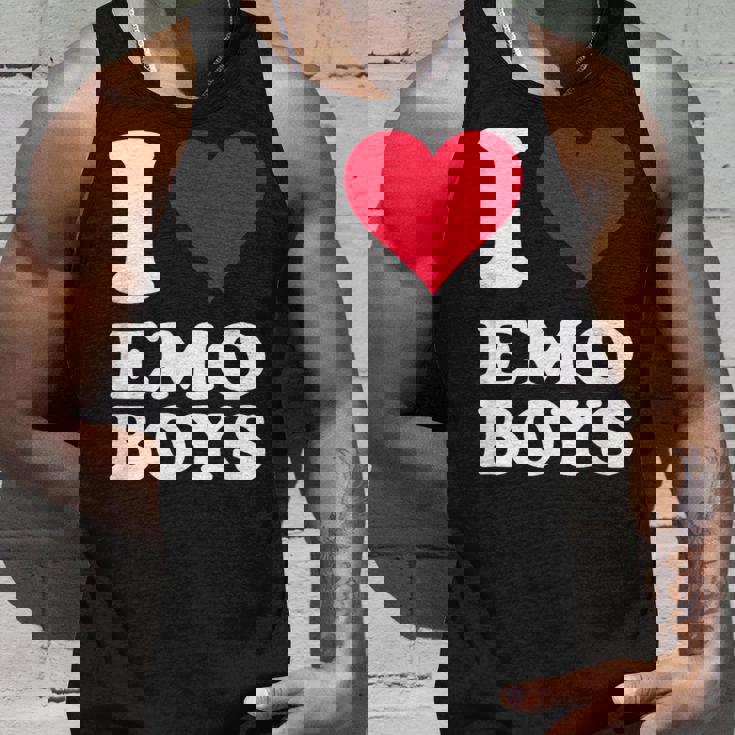 Red Heart I Love Emo Boys タンクトップ 彼への贈り物