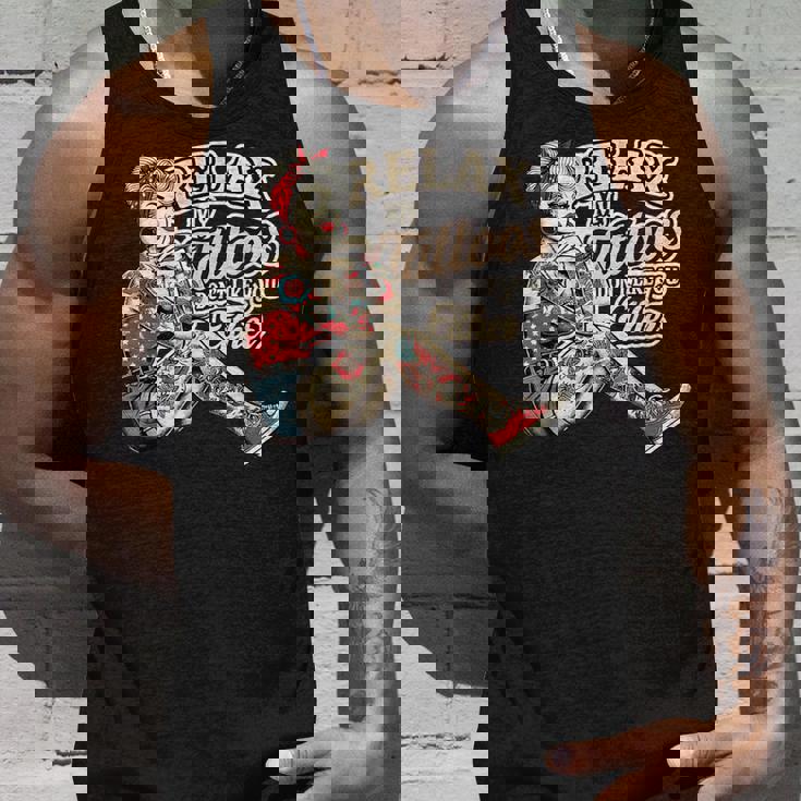 Relax My Tattoos Don't Like You Either Tattoos ボディーアート タンクトップ 彼への贈り物