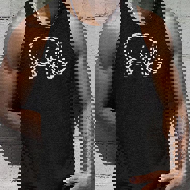 Rhino バッジ パッチライン アート アイコン アウトライン ギフト タンクトップ 彼への贈り物