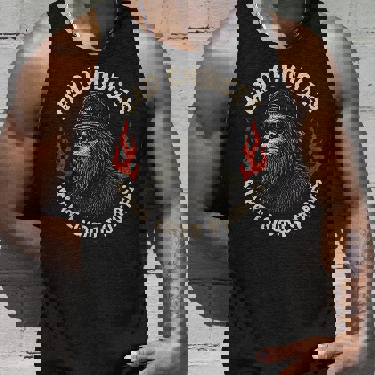 Sasquatch Bad Choices Make Goodtories 面白い 皮肉 タンクトップ 彼への贈り物