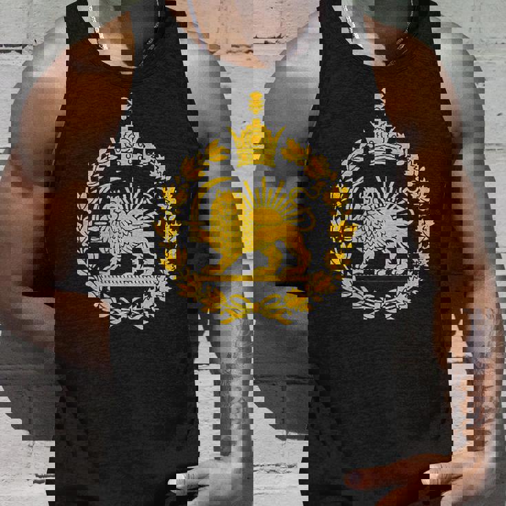 Shir O Khorshid イラン ライオン&サンエンブレム ペルシャ遺産 タンクトップ 彼への贈り物