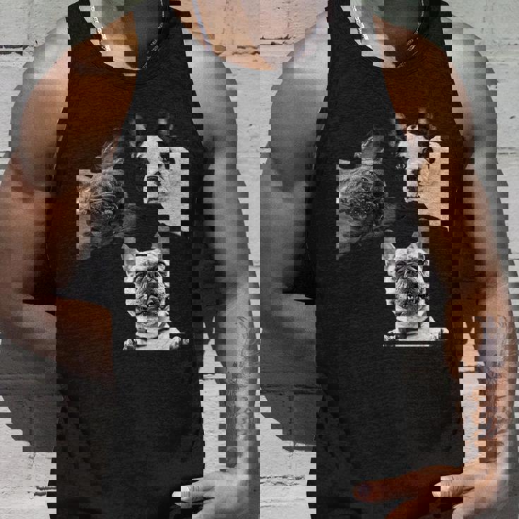 Sneaky フレンチブルドッグ ドッグ ドッグ フレンチ ポッキング ヘッド フェイス 長袖tシャツ タンクトップ 彼への贈り物