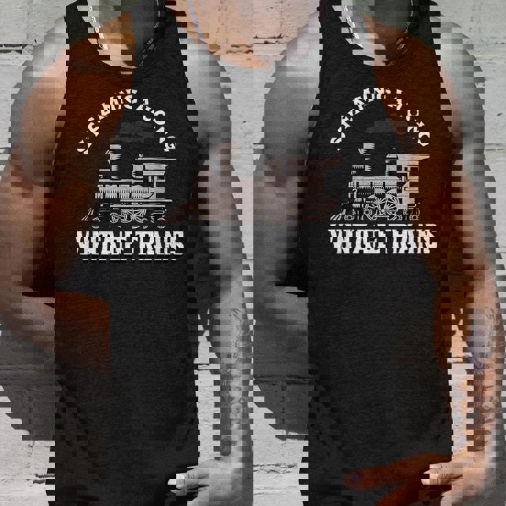 Staming Alongintage Train 機関車 タンクトップ 彼への贈り物