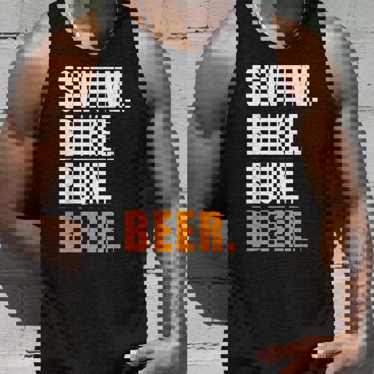 Swim Bike Run スイム バイク ラン ビール トライアスロン トライアスロン スポーツ メンズ レディース タンクトップ 彼への贈り物