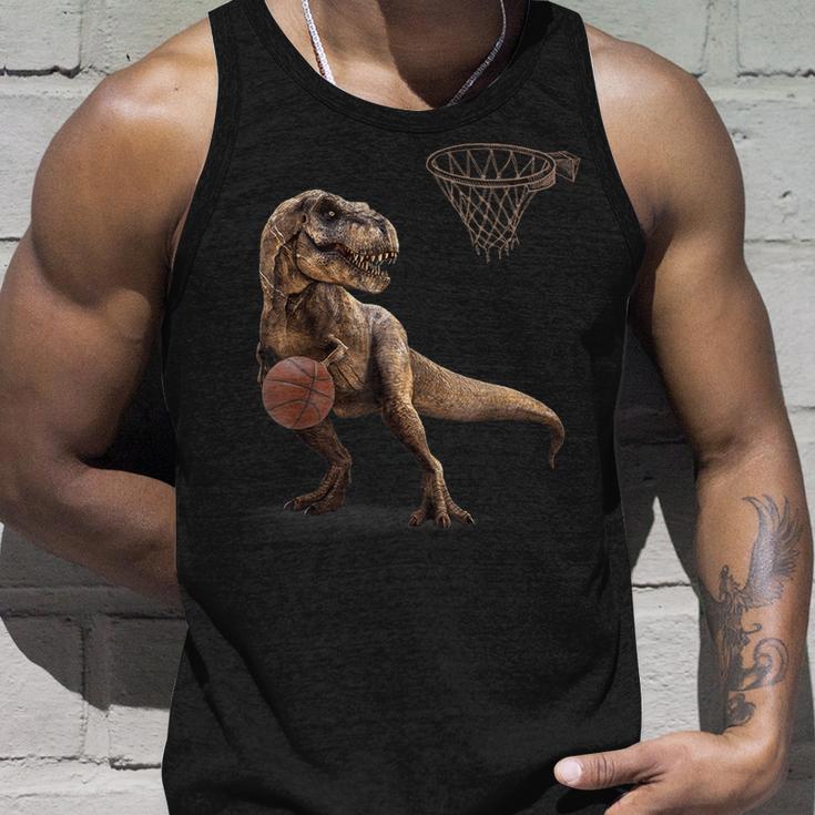 T Rex 恐竜 バスケットボール 面白い恐竜フープ タンクトップ 彼への贈り物