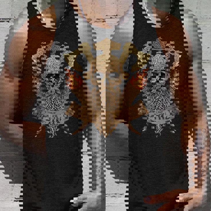Valhalla Viking Skull Norse Mythology Viking Axe Scroll Tank Top Tank Top Gifts for Him
