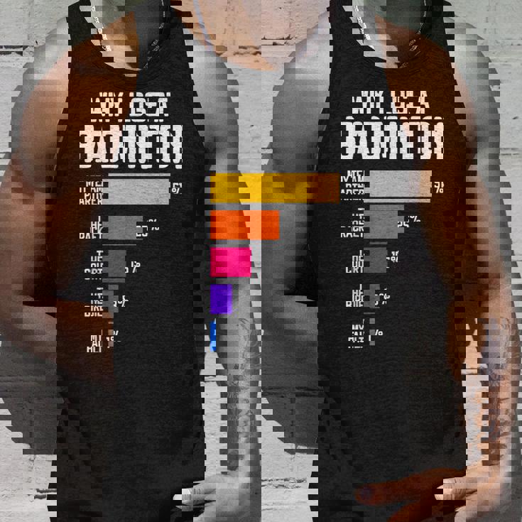 Why I Lose At Badminton 面白い言い訳 シャトルコック バーディー タンクトップ 彼への贈り物