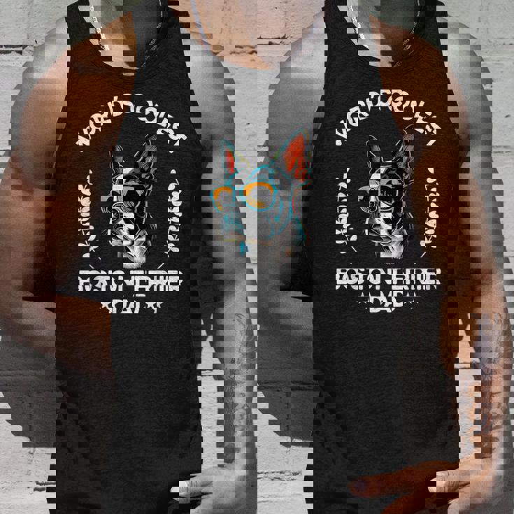 World's Coolest Dog Dad Papa メンズ ボストンテリア タンクトップ 彼への贈り物