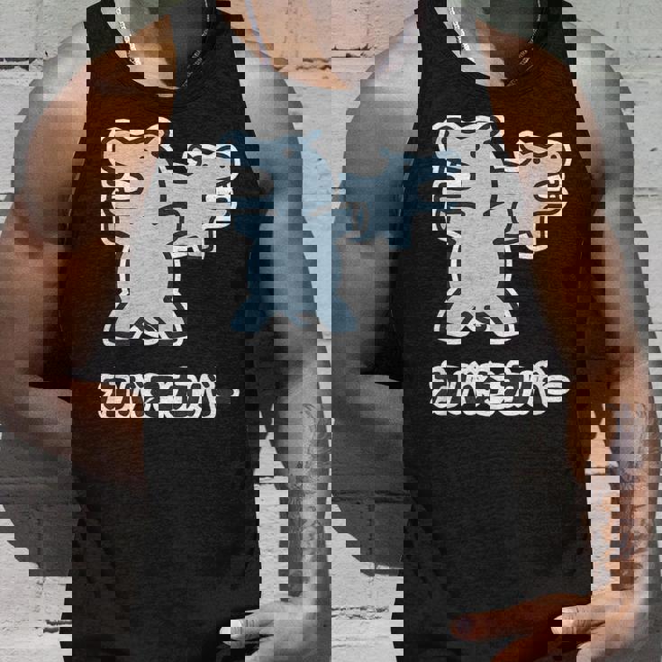 『カバをカバー』カバ くん【どうぶつフレンズ】動物 ゆる かわいい キャラ 面白 ダジャレ ギャグ ジョーク タンクトップ 彼への贈り物