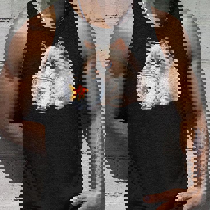 おさるのラグドール 猫と金魚 タンクトップ 彼への贈り物