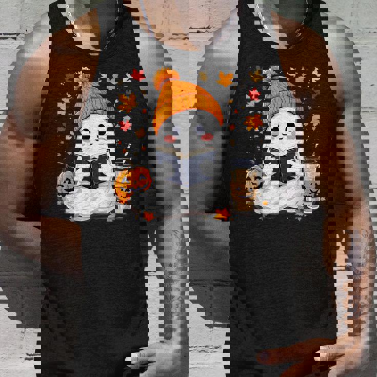 おばけ読書本 紅葉 ハロウィン ゴーストコーヒー タンクトップ 彼への贈り物