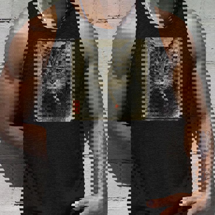 おもしろい 悲しい猫 喫煙 タバコ ミーム 恋人 墨絵 日本語 タンクトップ 彼への贈り物