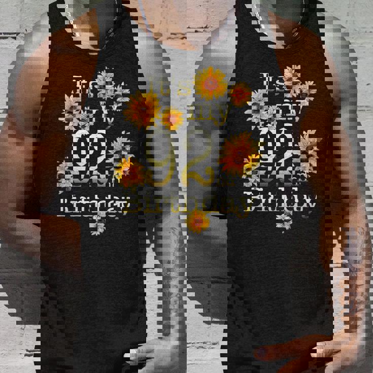 かわいいひまわり 92歳の誕生日 92歳の誕生日 長袖tシャツ タンクトップ 彼への贈り物