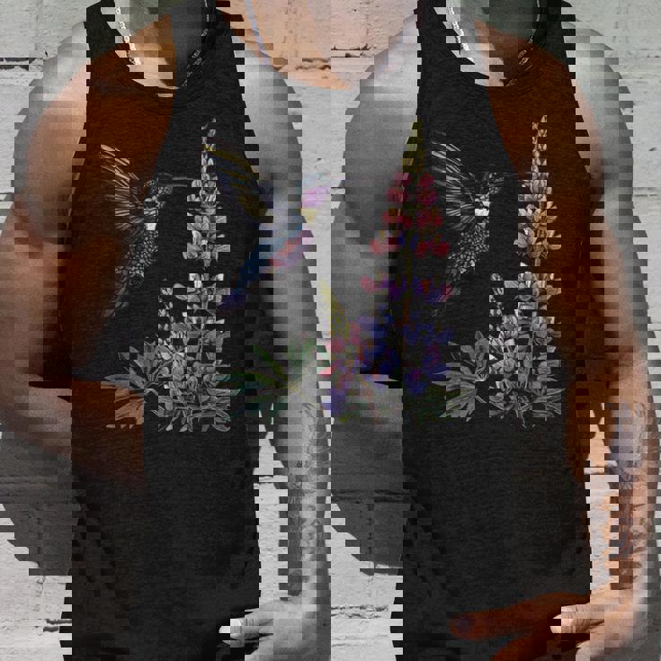 かわいいハチドリ バードウォッチング ルピナスフラワーガール 植物 ママ 長袖tシャツ タンクトップ 彼への贈り物