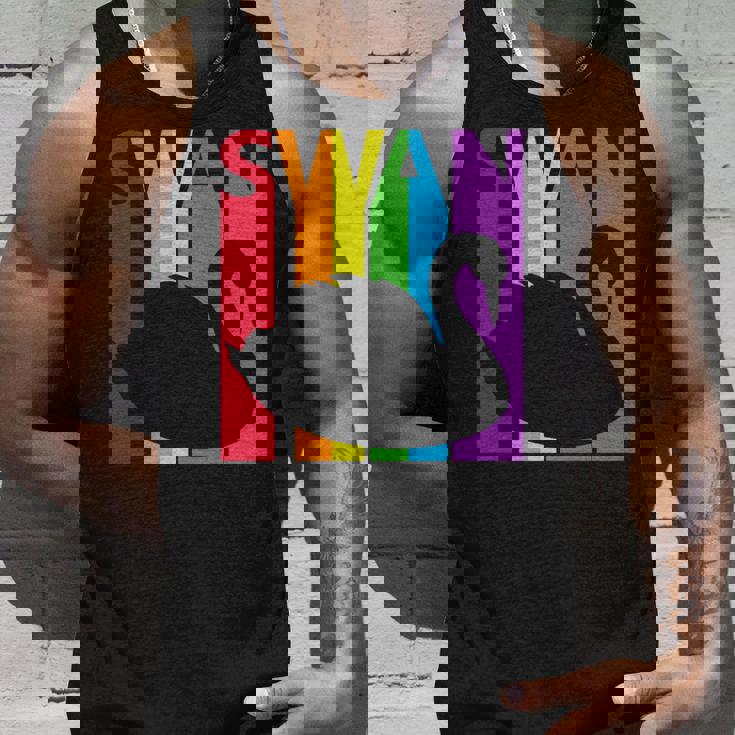 かわいいレインボースワンの鳥が好きな人 長袖tシャツ タンクトップ 彼への贈り物