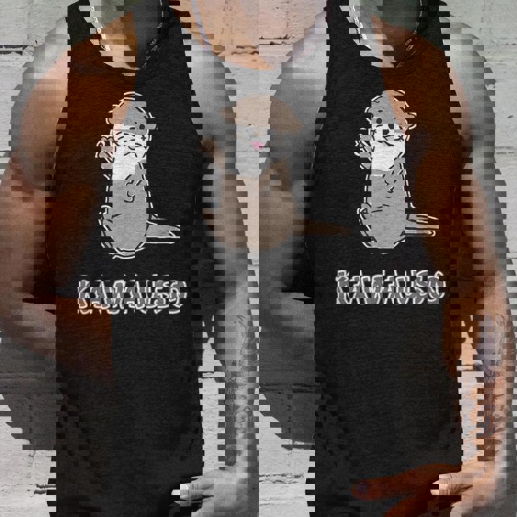 ゆるカワウソさん まるくん『はろー』 コツメカワウソ かわいい キャラクター イラスト タンクトップ 彼への贈り物